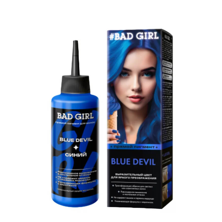 bl10_20_11zon رنگ مو نیمه دائمی بد گرل مدل شیطان آبی (BAD GIRL Color BLUE DEVIL) - Image 1